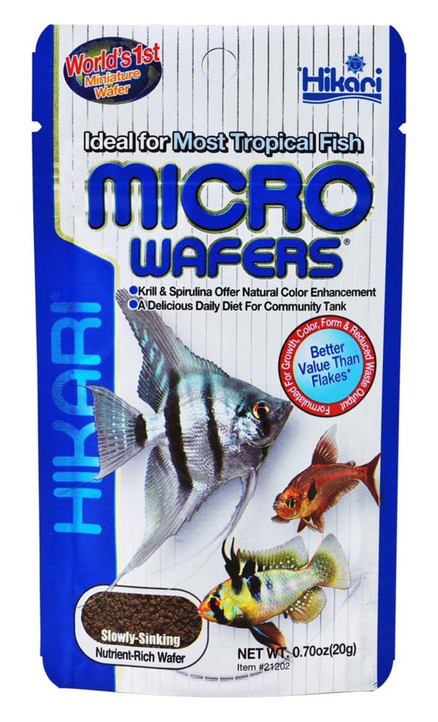 Hikari USA Tropical Micro Wafers Slow Sinking Wafer Fish Food 0.7 oz