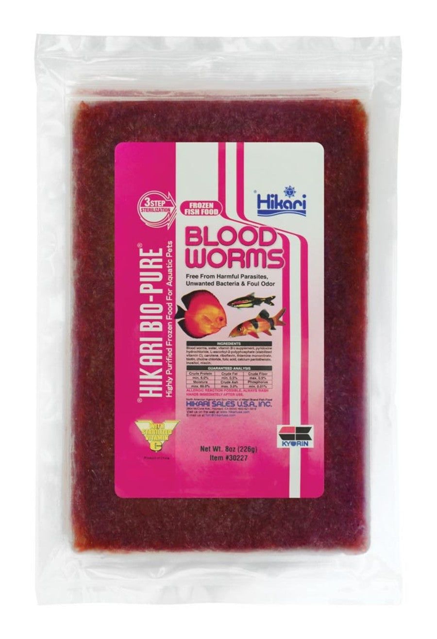 Hikari USA Blood Worm Frozen Fish Food 8 oz